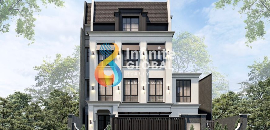 Hunian Mewah Fasad Klasik Modern  4 Lantai, Kebayoran Baru